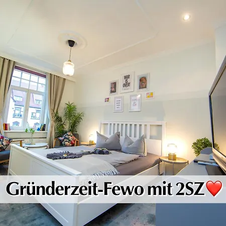 Apartment 12 Fewos Im Jugendstilhaus Mit Aufzug, Terrasse, Kingsize-bett, Smart-tv, Etc *