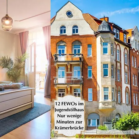12 Fewos Im Jugendstilhaus Mit Aufzug, Grosser Terrasse, Kingsize-betten, 250mbts Wlan, 55 Zoll Smart-tv - Nur Ein Kurzer Spaziergang Durch Den Park Venedig Zur Kraemerbruecke - Gaststaette Im Haus דירה