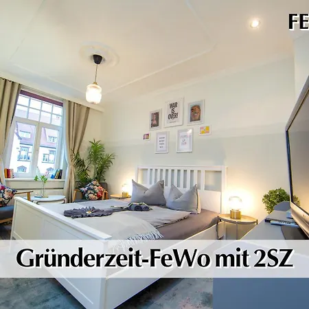 Διαμέρισμα 12 Fewos Im Jugendstilhaus Mit Aufzug, Grosser Terrasse, Kingsize-betten, 250mbts Wlan, 55 Zoll Smart-tv - Nur Ein Kurzer Spaziergang Durch Den Park Venedig Zur Kraemerbruecke - Gaststaette Im Haus *