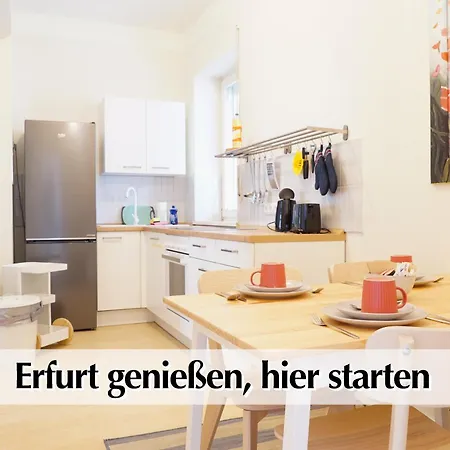 Διαμέρισμα 12 Fewos Im Jugendstilhaus Mit Aufzug, Grosser Terrasse, Kingsize-betten, 250mbts Wlan, 55 Zoll Smart-tv - Nur Ein Kurzer Spaziergang Durch Den Park Venedig Zur Kraemerbruecke - Gaststaette Im Haus Ερφούρτη