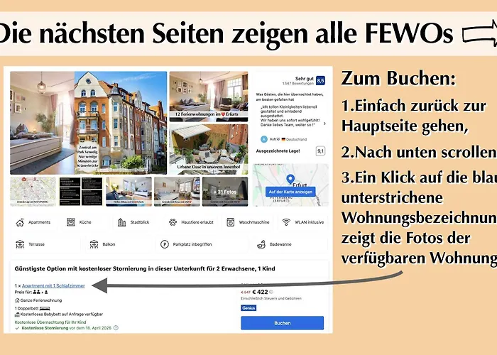 12 Fewos Im Jugendstilhaus Mit Aufzug, Grosser Terrasse, Kingsize-betten, 250mbts Wlan, 55 Zoll Smart-tv - Nur Ein Kurzer Spaziergang Durch Den Park Venedig Zur Kraemerbruecke - Kostenlose Parkplaetze In Den Umliegenden Strassen - Gaststaette Im Haus * Erfurt