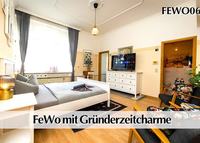 12 Fewos Im Jugendstilhaus Mit Aufzug, Grosser Terrasse, Kingsize-betten, 250mbts Wlan, 55 Zoll Smart-tv - Nur Ein Kurzer Spaziergang Durch Den Park Venedig Zur Kraemerbruecke - Gaststaette Im Haus ארפורט
