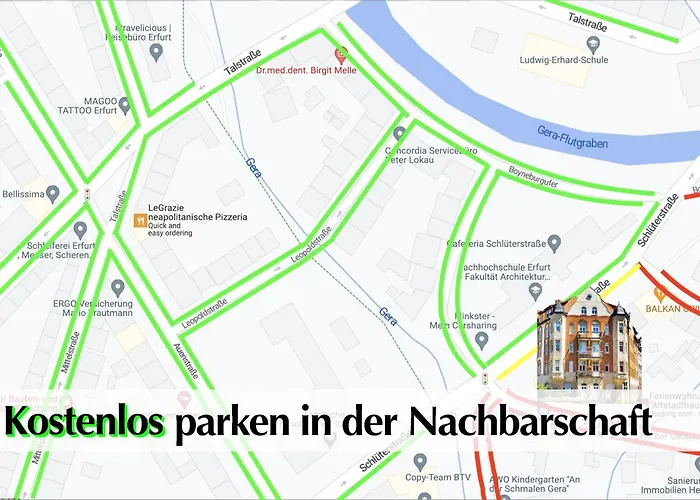 Διαμέρισμα 12 Fewos Im Jugendstilhaus Mit Aufzug, Grosser Terrasse, Kingsize-betten, 250mbts Wlan, 55 Zoll Smart-tv - Nur Ein Kurzer Spaziergang Durch Den Park Venedig Zur Kraemerbruecke - Gaststaette Im Haus